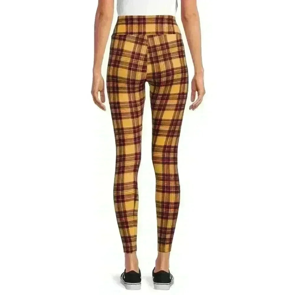 No Boundaries Juniors Sueded Ankle Legging High Rise XL, XXXL Autumn Plaid Print - Picture 2 of 6